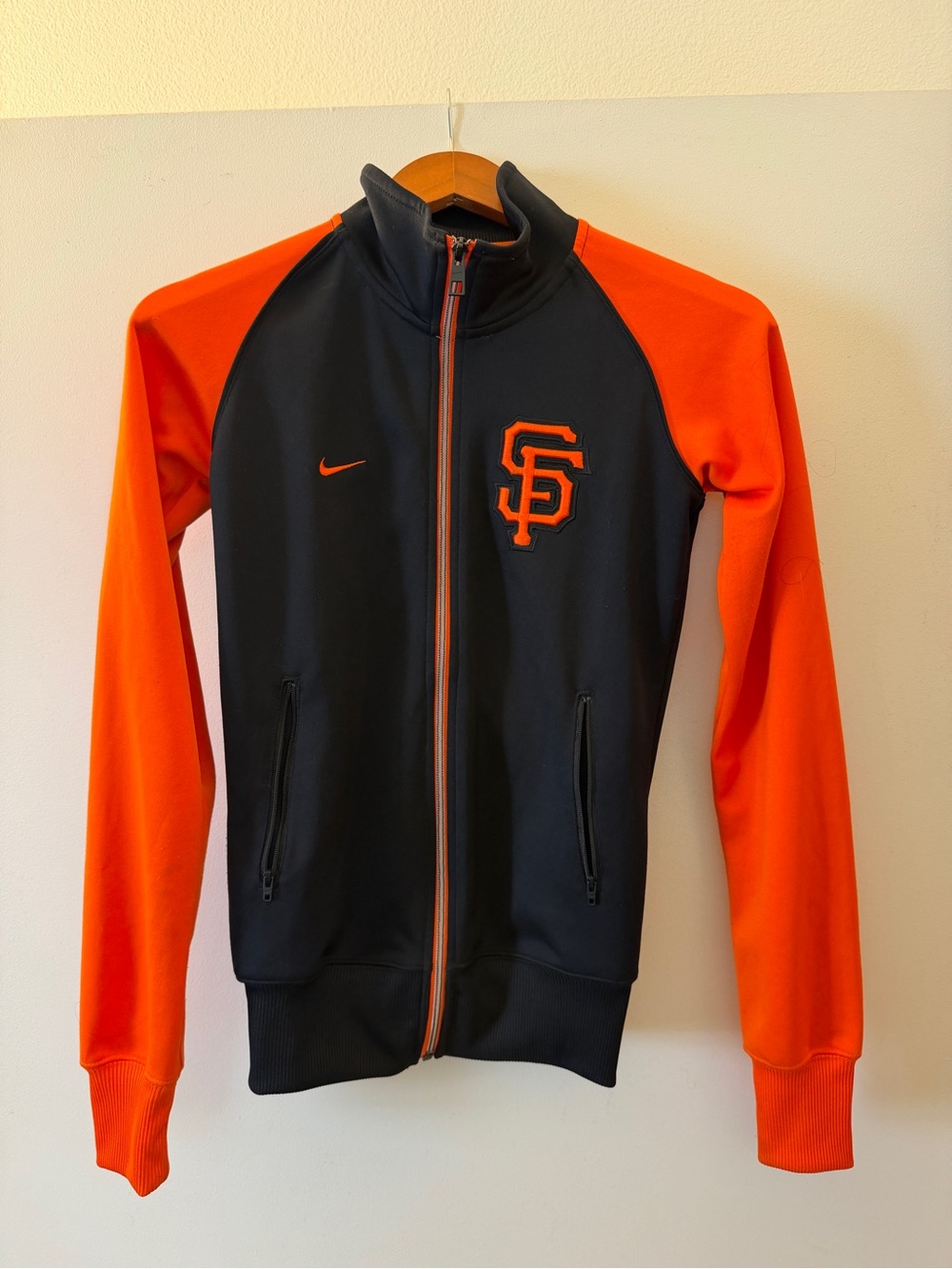 Nike Black & Orange SF Logo Bomber Jacket